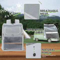 Sanmoncare Bird Backpack Carrier anti-scratch ventilation net ensures airflow and visibility.
