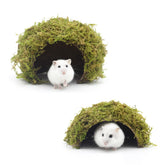 SanmooAio hamster hideaway mossy-cave image highlights a natural hiding space for curious pets.
