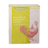 SANSECT dried BSF larvae 10lb bag shows protein-rich poultry feed option.