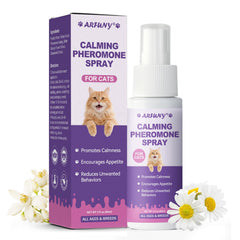 SANTKOL Cat Calming Spray bottle close-up showing a drug-free calm for anxious cats