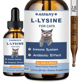 SANTKOL L-Lysine cat drops bottle closeup for immune support.