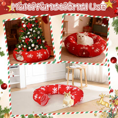 Sanwuta Christmas Cat Tunnel bed configuration offers a warm resting space.