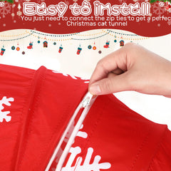 Sanwuta Christmas Cat Tunnel open for exploration and cozy play.