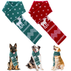 Sanwuta Christmas dog scarf pack two large scarves offering full neck coverage for large dogs.