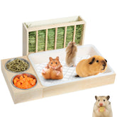 SANXHAMSTER 3 in 1 Rabbit Hay Feeder assembly view for quick setup and tidy cages