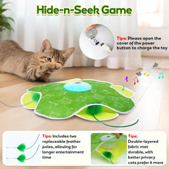 Saolife moving-feathers cat toy sparks hunting instincts.