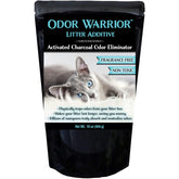 Sapphire Labs Odor Warrior bottle close-up showing fragrance-free activated charcoal odor control.