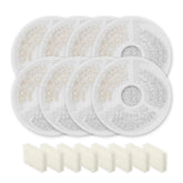 Sarpaws 8-pack replacement filters, top view, help keep pet water fresh and clean.