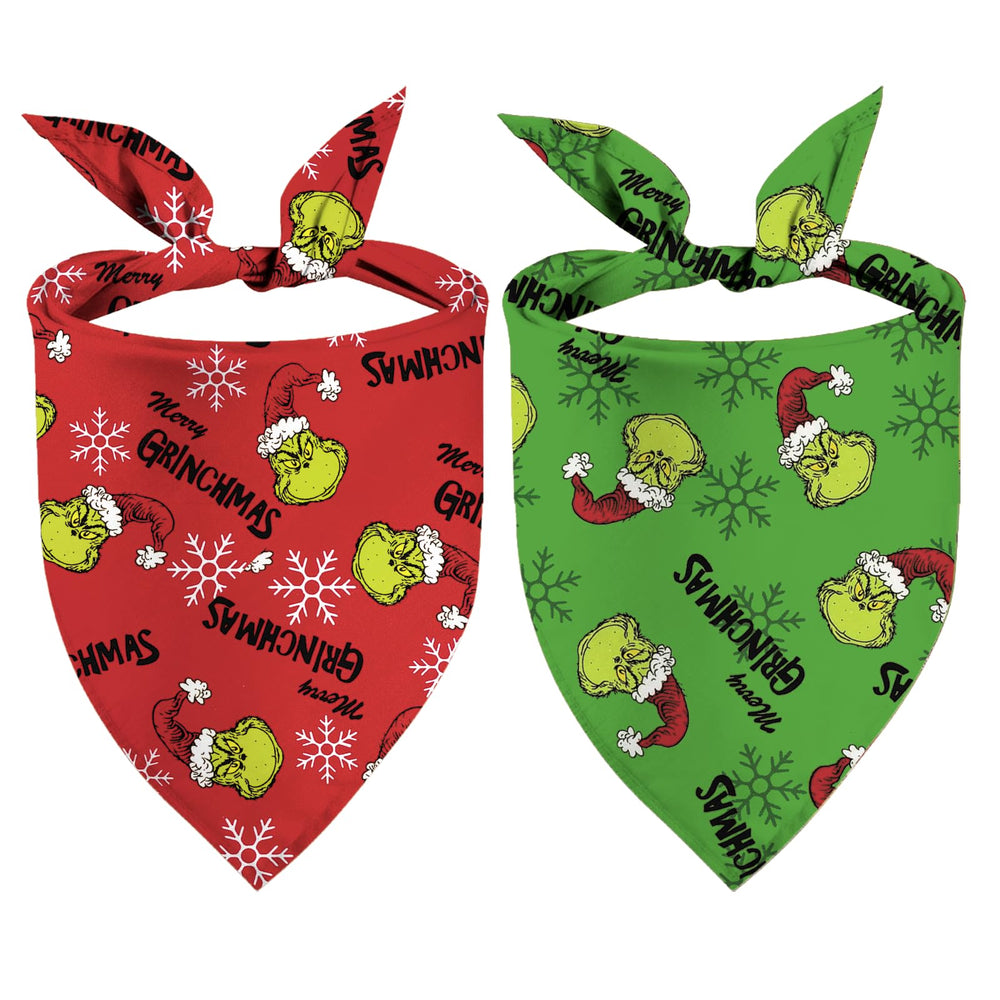 Sarybei Christmas dog bandana red green pattern for festive photo moments
