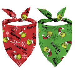 Sarybei Christmas dog bandana red green pattern for festive photo moments