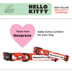 Sassy Woof Hello Kitty Red Classic adjustable strap showing durable D-ring for secure leash control.