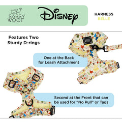 Sassy Woof Disney Belle harness front D-ring enables gentle no-pull training and ID tagging.