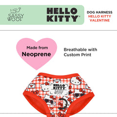 Sassy Woof Hello Kitty Red Classic XL harness adjustable neck and chest for perfect fit.