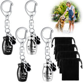 Sasylvia dog urn keychain in black paw design for portable keepsake