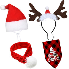 SATINIOR dog Santa hat 3D on adorable dog for festive holiday photos