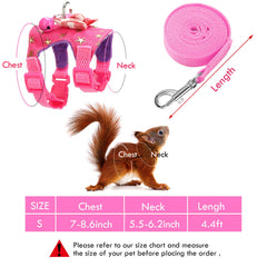 SATINIOR harness-bowknot-bell-vest provides adjustable comfort for guinea pigs during strolls.