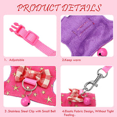 SATINIOR adjustable bowknot-bell-vest supports safe exploration for ferrets and rabbits.