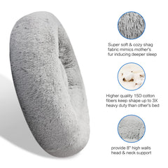 SAVFOX Donut Bed inner pillow area emphasizes hug-ready crevice for naps.