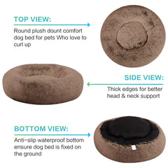 Savfox donut bed raised rim supports head and neck for secure rest.
