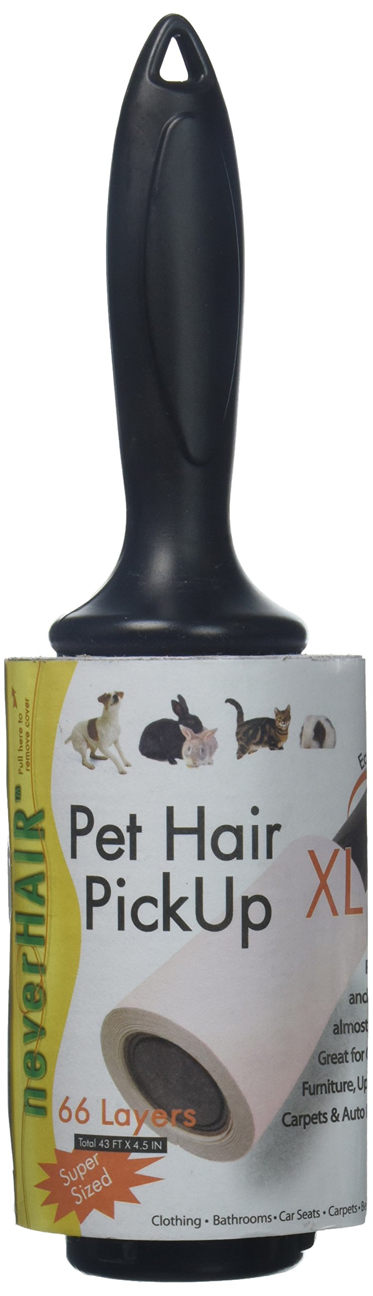 Savory Prime NeverHair Pet Hair Roller XL removes pet hair from clothing and furniture.