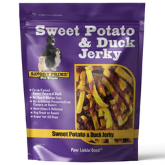 Savory Prime packaged Sweet Potato Duck Wrap ready as a training reward for dogs.