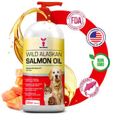 SavvyBeast wild Alaskan salmon oil bottle with pump for easy dosing