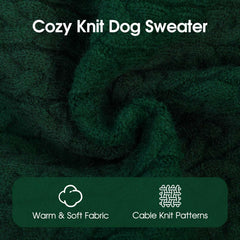 SAWMONG Dog Sweater green on-dog-walk demonstrates warmth during chilly outdoor strolls