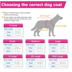 SAWMONG dog winter jacket shows sturdy 3-4 snap closures for easy on/off