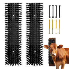 Sayutie livestock scratch brush back-view with screws for easy mounting and fence protection