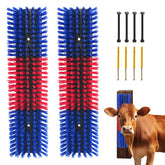 Sayutie livestock scratch brush blue closeup emphasizes durable grooming for cattle