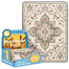 SCLOSE washable dog pad 32x24 laid flat for dry floors and repeat use.