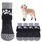 SCENEREAL anti-slip dog sock provides paw-on-floor traction for hardwood surfaces.
