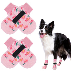 SCENEREAL anti-slip dog socks closeup on strap for secure fit and paw protection.