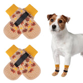 SCENEREAL anti slip dog socks front view with dual grip for slippery floors.