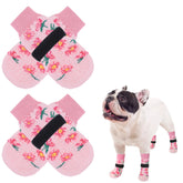 SCENEREAL anti-slip dog socks top traction detail improves indoor grip on hardwood floors.