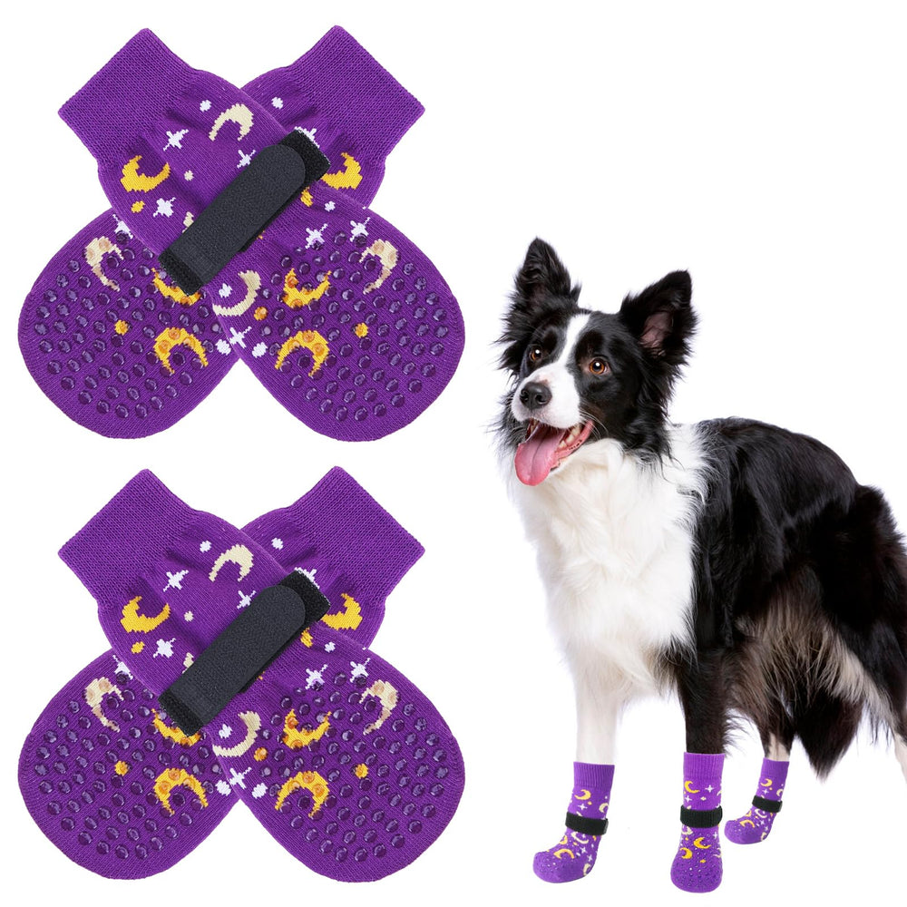 SCENEREAL anti-slip dog socks with top grip for secure indoor footing