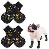 SCENEREAL anti-slip dog socks top view protect hardwood floors with secure grip.
