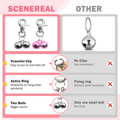 SCENEREAL heavy-duty snap clip demonstrates secure attachment on pet collars during walks.