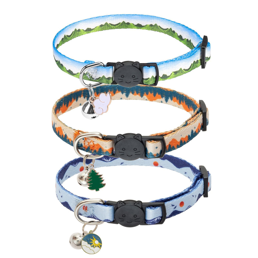 SCENEREAL Breakaway Cat Collar Forest Sunset design enhances daily wear and style.