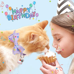 SCENEREAL cat bandana collar bowtie-detachable offers cute styling with removable accent.