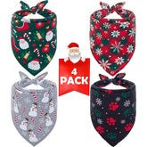 SCENEREAL Christmas dog bandana pack worn by a pup for festive photos.