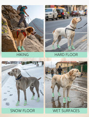 SCENEREAL dog boots for outer urban walks protect paws from debris and wet pavement.
