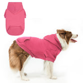 SCENEREAL pink dog hoodie front view shows cozy warmth for small dogs