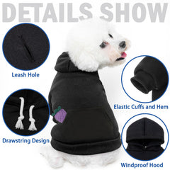SCENEREAL dog hoodie pocket detail for treats during play.