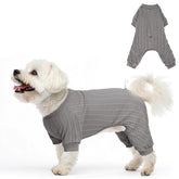 SCENEREAL dog pajamas grey front view showing cozy all-season warmth.