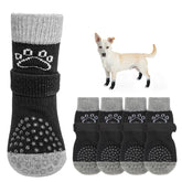 SCENEREAL dog socks with double-sided grip provide enhanced indoor traction.