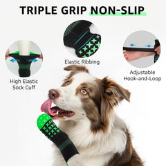 SCENEREAL dog socks with paw protection in soft knit for comfort.