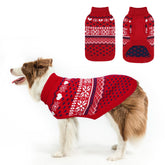 SCENEREAL dog sweater argyle red front view for chilly walks