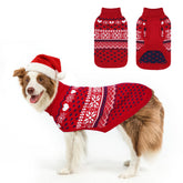 SCENEREAL dog sweater red knit turtleneck front view for winter warmth
