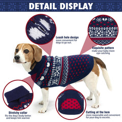 SCENEREAL dog sweater turtleneck close-up highlights premium knit and wind protection